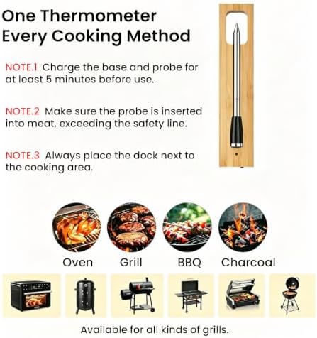 Instant Read Digital Meat Thermometer, Single Probe