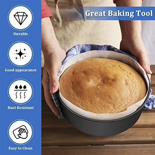 P&P CHEF 8 Inch Cake Pan Set, 2Pcs Non-stick Round Baking Cake Pans