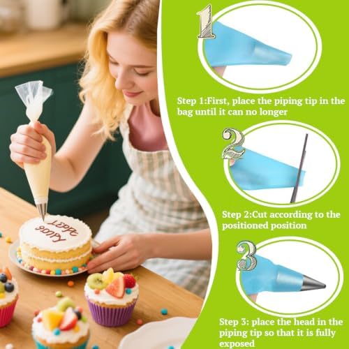 Suuker Round Piping Tips Set, 6-Piece Cake Decorating Tips