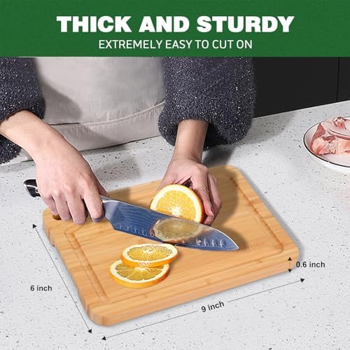 Bamboo Cutting Boards for Kitchen, 15"L x 10"W Juice Groove Cutting