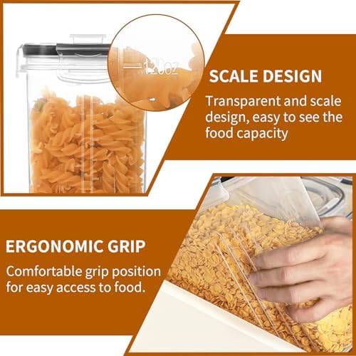 Cereal Containers Storage Set (4L / 135.2oz), 4PCS Airtight Food