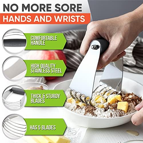 Spring Chef Medium Dough Blender Hand Tool - Durable Pastry Cutter