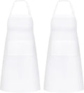 NLUS 2 Pack White Aprons with 2 Pockets by NLUS