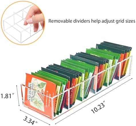 Acrylic Tea Bag Organizer Clear Teabag Holder Tea Storage Box 2 Pack