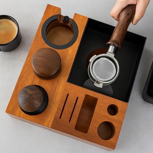 Espresso Tamping Station with Knock Box, for 51-54mm & 58mm Espresso