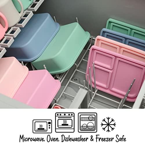PrimaStella Snacktainer Silicone Bento Box - Leak-Proof Lunch Box for