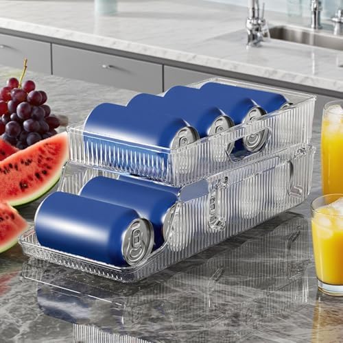 Refrigerator Soda Can Dispenser, Stackable Can Holder