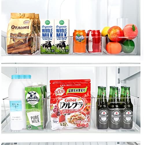 Set Of 10 Refrigerator Pantry Organizer Bins, Clear Plastic Food