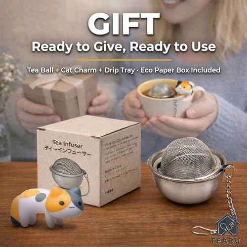 Cute Tea Infuser for Loose Leaf Tea with Stainless Steel Drip Tray