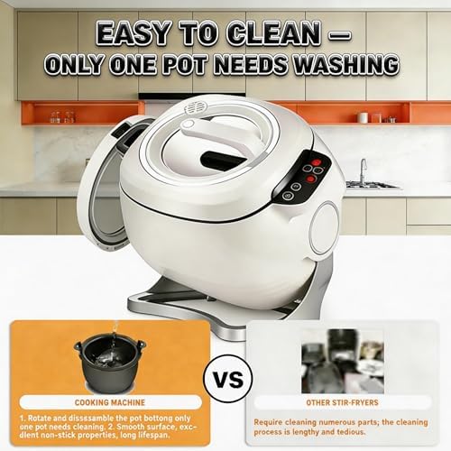 Commercial Food Processor, Lazy Stir-fry Pan Cooking Machine with 3
