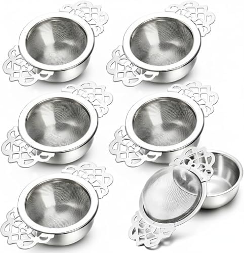 6 Pack Mesh Tea Filter Strainers, 304 Stainless Metal Tea Infuser, Tea