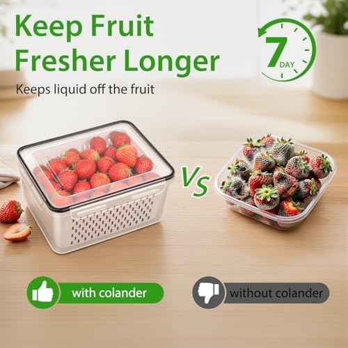 8 PCS Leakproof Fruit Storage Containers for Fridge