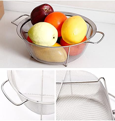AJIODA Stainless Steel Mesh Colander Strainer Basket, 2.5 Quart Fine