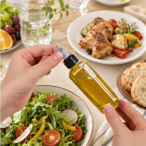 6Pcs 3.4 OZ Plastic Squeeze Bottles for Liquids Oil Squeeze Bottle