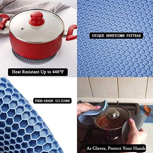 Trivets for Hot Dishes, 4 Pack Silicone Hot Pads for Kitchen, Non-Slip