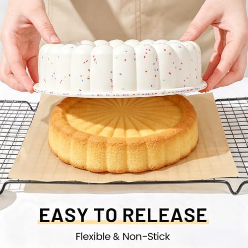 Vinino 8 Inch Charlotte Cake Pan with Reinforced Frame, Silicone Cake