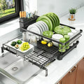 caktraie Dish Drying Rack - Extendable Dish Rack, Drying Rack Kitchen