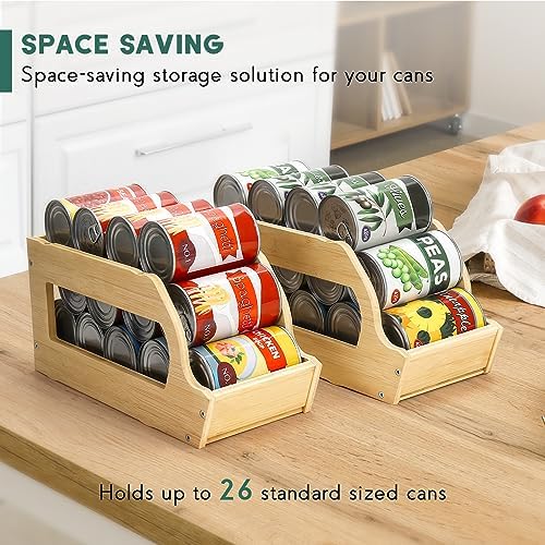 Yumkfoi Bamboo Can Organizers, 2 Pack