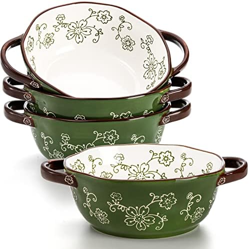 AVLA 4 Pack Ceramic Soup Bowls, 22 Ounces Porcelain Serving Bowl Set