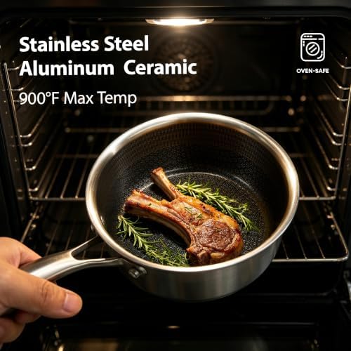 COOKER KING 2 Qt Stainless Steel Saucepan, Small Cooking Pot with Lid
