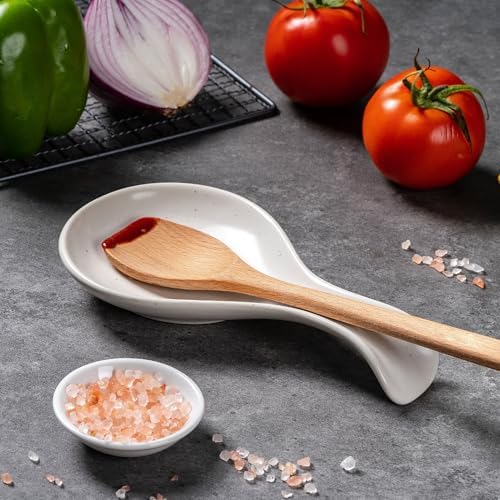 Spoon Rest for Stove Top, Heat Resistant Ceramic Utensil Rest for