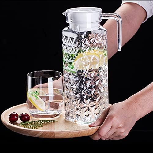Peohud 2 Pack Acrylic Pitchers, 37oz Clear Plastic Pitcher with