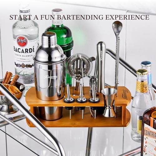 KITESSENSU Cocktail Shaker Set Bartender Kit with Stand | Bar Set