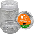 50 Pack 9" Round Aluminum Pans with Clear Lids, Pie Tins Disposable