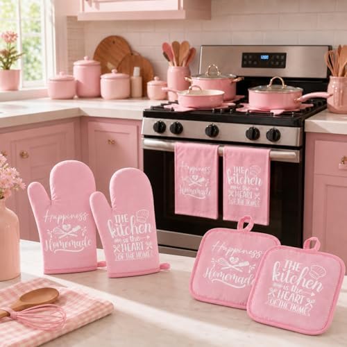 Sratte 6-Piece Pink Kitchen Decor Accessories Set