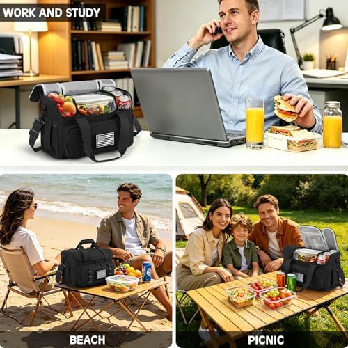 ZOMFELT Lunch Box for Men, 19L Insulated Lunch Bag with Separate