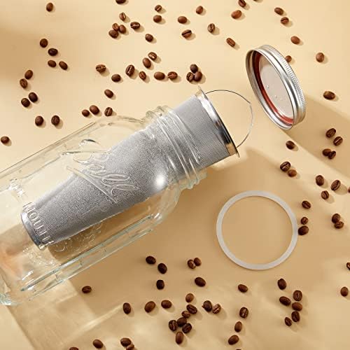 3 Pcs Cold Brew Coffee Filter With Handle 2 Quart Stainless Steel