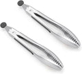 Stainless Steel Kitchen Tongs 2-Piece Set, 8.8-Inch Food Tongs, High by HFUKJKIP