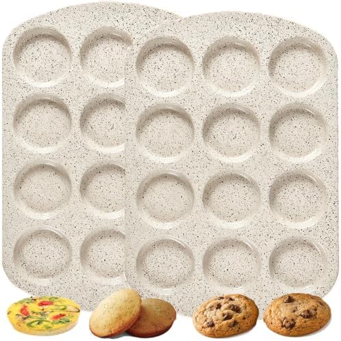 Muffin Top Pan, 12 Cavity Cupcake Pan, 3 Inch Nonstick Bakeware for