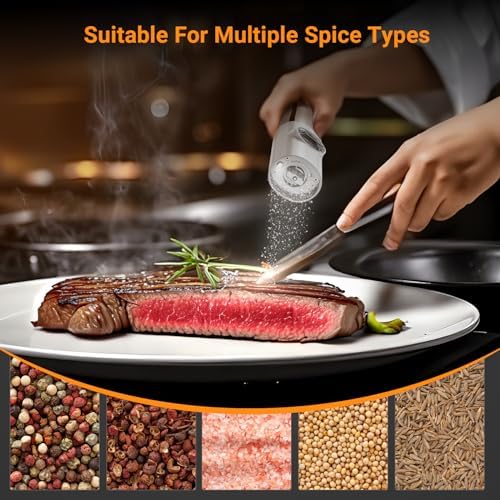 Electric Salt And Pepper Grinder Set Stainless Steel Top With Type-C