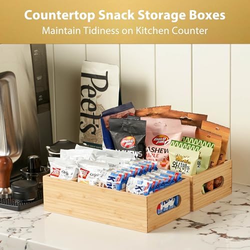 Umilife Bamboo Pantry Organizer for Snack, Seasoning Pouch, Teabag