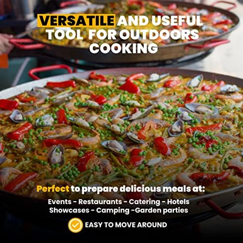 Machika Ibiza Paella Kit with 28-inch Carbon Steel Pan, 8-16 - 24 in