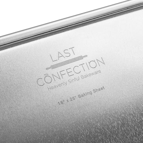 Last Confection 18" x 26" Commercial Grade Baking Sheet Pans, 4 Pack