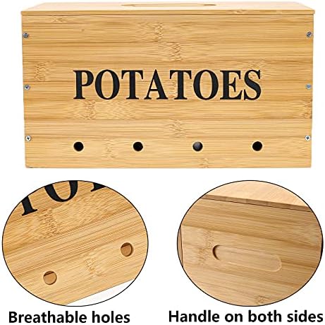 Potato Storage, Bamboo Storage Bin for Potato, Kitchen Storage