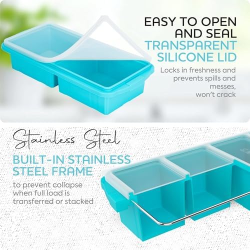 Silicone Freezer Tray With Lid-Soup Freezer Container molds-Large Ice