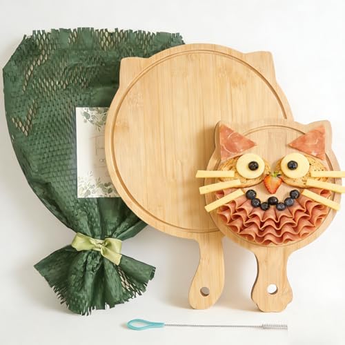 2 Pcs Non Toxic Bamboo Cutting Boards for Kitchen with Juice Groove