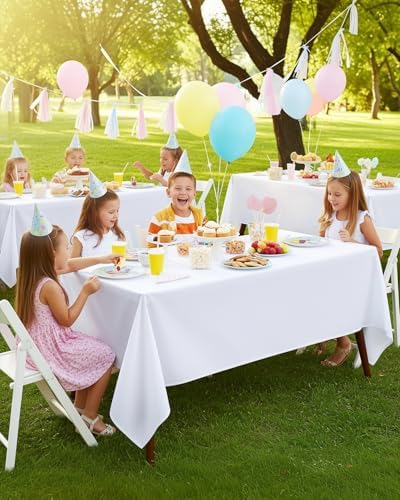 Utopia Kitchen Rectangle Table Cloth 2 Pack [60x102 Inches, White]