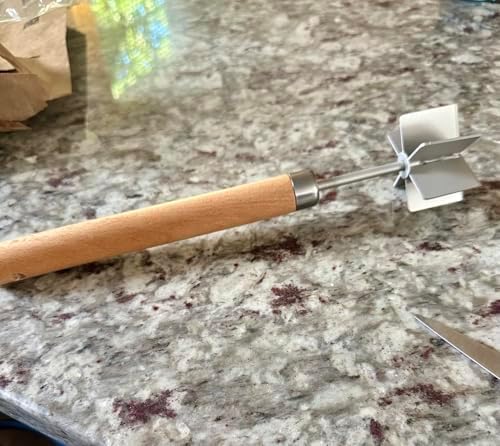 Palksky Meat Chopper Stainless Steel, 6 Curve Blades Meat Masher