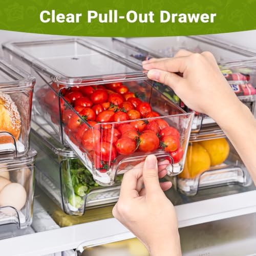 Imncya 4 Pack Clear Refrigerator Organizer Bins