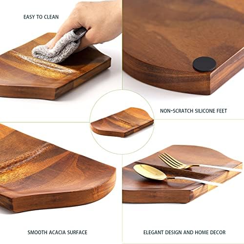 Wooden Spoon Holder, Large Double Wooden Spoon Rest for Stove Top