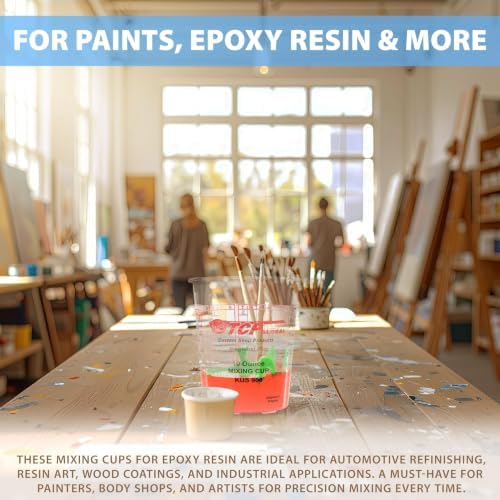 Custom Shop Paint Mixing Cups, 10-Ounce, Box of 100, Plastic Measuring