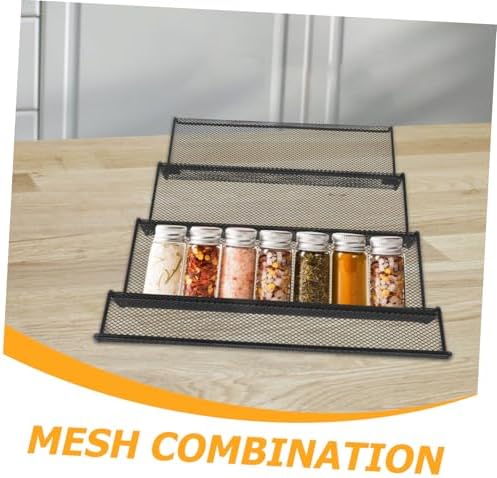 Metal Drawer Spice Rack Organizer Insert for Jars, Black