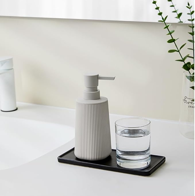 Small Soap Dispenser for Bathroom and Kitchen, Modern Farmhouse Striped Style - Image 2