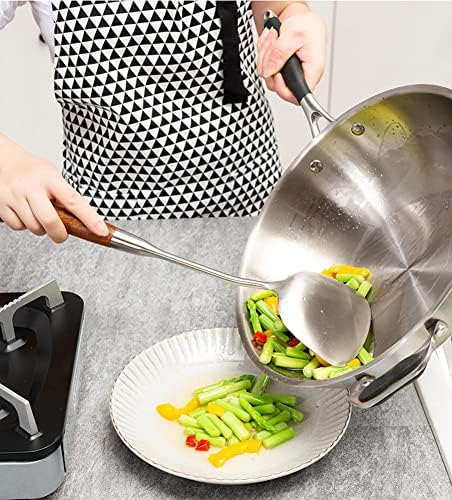 Long Handle Wok Spatula, 18/10 Stainless Steel Wok Utensil