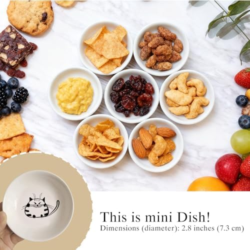 BigNoseDeer Super Cute Cat Ceramic Sauce Dish,Mini Side Seasoning
