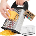 GORILLA GRIP® XL 4-Sided Stainless Steel BPA-Free Cheese Grater, Black